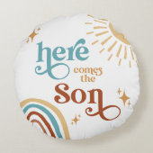 ここ来でSon Sunshine Boy Baby Shower ラウンドクッション (裏面)