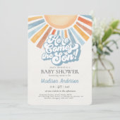 ここ来でSon Sunshine Boy Baby Shower 招待状 (スタンド正面)