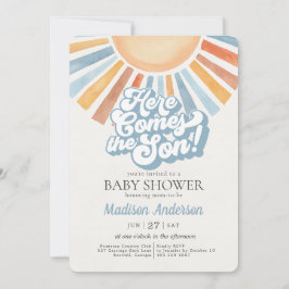 ここ来でSon Sunshine Boy Baby Shower 招待状