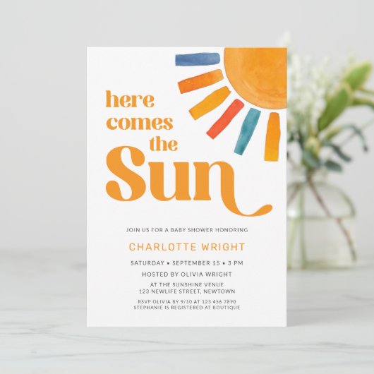 ここ来でSun Baby Shower 招待状 (スタンド正面)