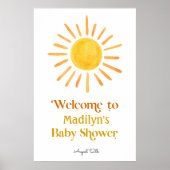 ここ来でSun Baby Shower Welcome Sign ポスター (正面)