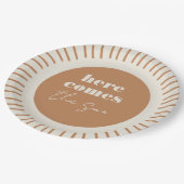 ここ来でSun Boho Baby Shower |紙プレート ペーパープレート (アングル)