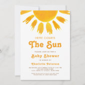 ここ来でSun Gender-Neutral Boho Baby Shower 招待状 (正面)