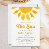 ここ来でSun Gender-Neutral Boho Baby Shower 招待状