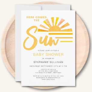 ここ来でSun Sunshine Baby Shower 招待状