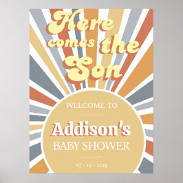 ここ来でThe Son Baby Showerウェルカムサイン ポスター