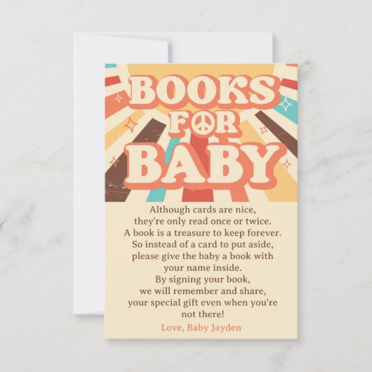 ここ来でThe Son Baby Shower Book Request 招待状 (正面)