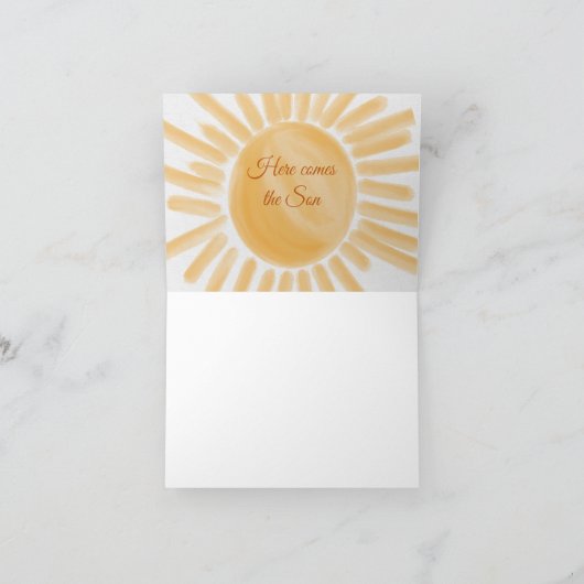 ここ来にソンレイイエローサンシャインベビーシャワー サンキューカード (内部)