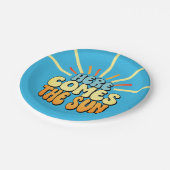 ここ来に太陽の赤ちゃんシャワー招待状 ペーパープレート (アングル)