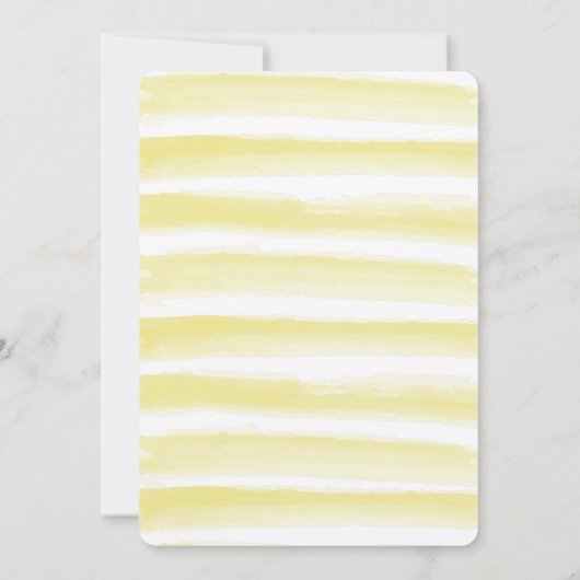 ここ来に太陽の黄色の水の色の最初の誕生日 招待状 (裏面)
