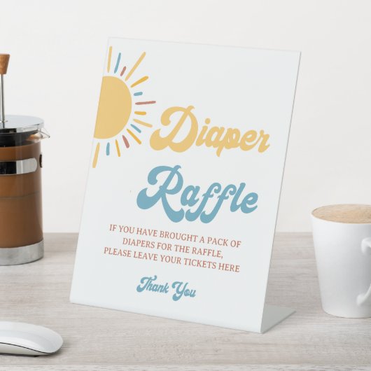 ここ来に息子おむつラッフルの看板 台座サイン (インサイチュ)