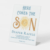 ここ来に息子おむつラッフル赤ちゃんシャワー 台座サイン (正面)