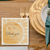 ここ来に息子のサンシャイン黄色の線の赤ちゃんシャワー スタンダードカクテルナプキン