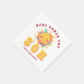 ここ来に息子のレトロ男の子のシャワー スタンダードカクテルナプキン (角)