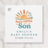 ここ来に息子の夏の男の赤ちゃんシャワー フェイバータグ (正面)