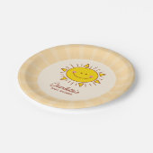 ここ来に息子の小さなサンシャイン男の子のシャワー ペーパープレート (アングル)