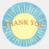 ここ来に息子の水の色の赤ちゃんシャワーカスタム ラウンドシール (正面)