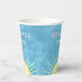 ここ来に息子の水の色の赤ちゃんシャワーカスタム 紙コップ (左)