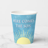 ここ来に息子の水の色の赤ちゃんシャワーカスタム 紙コップ (正面)