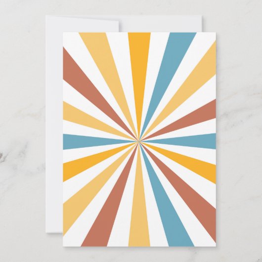 ここ来に息子の男の子の太陽の赤ん坊シャワー 招待状 (裏面)