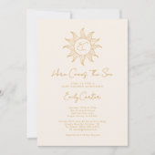 ここ来に息子の男の子の太陽の赤ん坊シャワー 招待状 (正面)