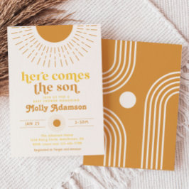 ここ来に息子の男の子の赤ちゃんシャワー招待状 招待状