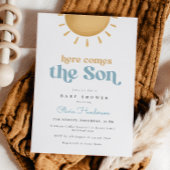 ここ来に息子の男の子の赤ちゃんシャワー招待状 招待状