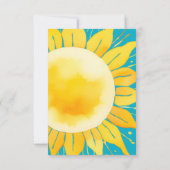 ここ来に息子の男の子ブルーサンシャイン赤ん坊シャワー サンキューカード (裏面)