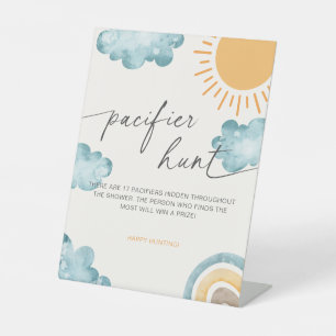 ここ来に息子の赤ちゃんシャワーおしゃれな狩りゲーム 台座サイン