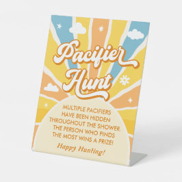 ここ来に息子の赤ちゃんシャワーおしゃれな狩りゲーム 台座サイン