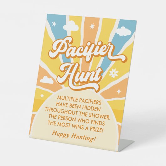 ここ来に息子の赤ちゃんシャワーおしゃれな狩りゲーム 台座サイン (正面)