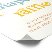 ここ来に息子の赤ちゃんシャワーおむつラッフルサイン ポスター (角)