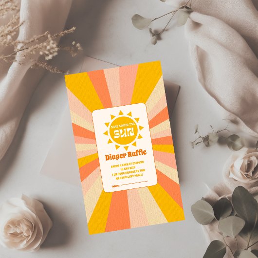 ここ来に息子の赤ちゃんシャワーおむつラッフル エンクロージャーカード