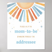 ここ来に息子の赤ちゃんシャワー封筒ステーション ポスター (正面)