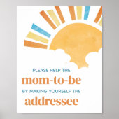 ここ来に息子の赤ちゃんシャワー封筒ステーション ポスター (正面)