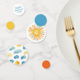 ここ来に息子の赤ん坊シャワーのテーブル紙吹雪 コンフェッティ