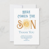 ここ来に息子の赤ん坊シャワーサンキューカード サンキューカード (正面)