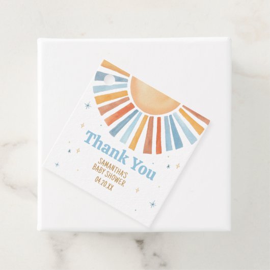 ここ来に息子の赤ん坊シャワー広場のメッセージカード フェイバータグ (インサイチュ)