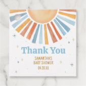 ここ来に息子の赤ん坊シャワー広場のメッセージカード フェイバータグ (正面)