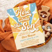 ここ来に息子の赤ん坊シャワー招待状 招待状