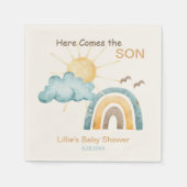 ここ来に息子の赤ん坊シャワー紙プレート スタンダードカクテルナプキン (正面)