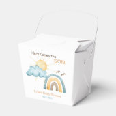 ここ来に息子の赤ん坊シャワー紙プレート フェイバーボックス (正面サイド)