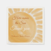 ここ来に息子の黄色い線サンシャイン赤ちゃんシャワー スタンダードカクテルナプキン (正面)