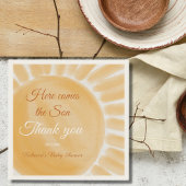 ここ来に息子の黄色い線サンシャイン赤ちゃんシャワー スタンダードカクテルナプキン