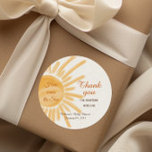 ここ来に息子の黄色い線サンシャイン赤ちゃんシャワー ラウンドシール