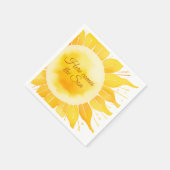 ここ来に息子の黄色の太陽の赤ん坊シャワー スタンダードカクテルナプキン (角)