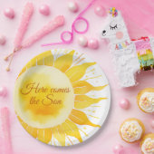 ここ来に息子の黄色の太陽の赤ん坊シャワー ペーパープレート (パーティー)