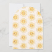 ここ来に息子の黄色の太陽の赤ん坊シャワー 招待状 (裏面)