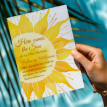 ここ来に息子の黄色の太陽の赤ん坊シャワー