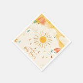 ここ来に息子の黄色の太陽 スタンダードカクテルナプキン (角)